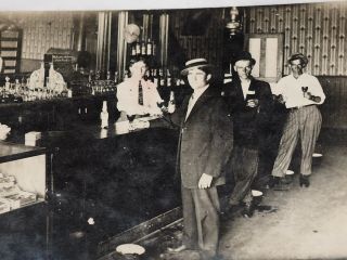 Real Photo Postcard Of A Bar And 4 Men Rppc Post Card