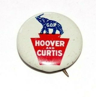 1928 Herbert Hoover Charles Curtis Campaign Pin Pinback Political Button Badge