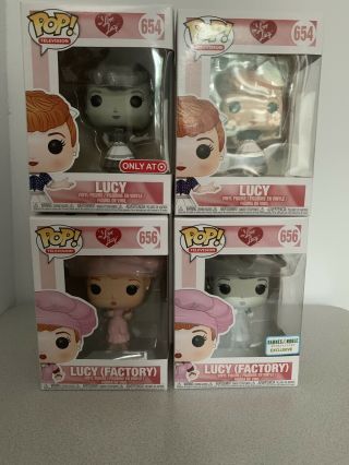 I Love Lucy Funko Pop 4 Piece Set (target,  Barnes & Noble Exclusives)