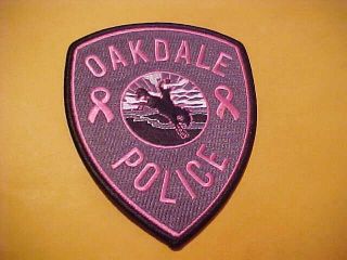 Oakdale California Breast Cancer Police Patch Shoulder Size Pink