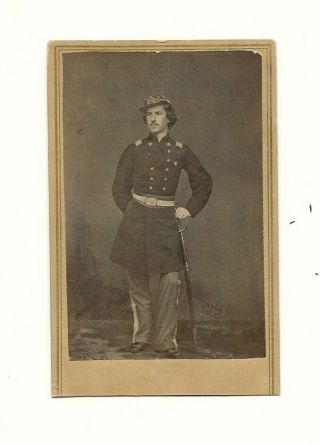 1860s Cdv Of Colonel Ellsworth Done By E.  & H.  T.  Anthony / Brady - Sword