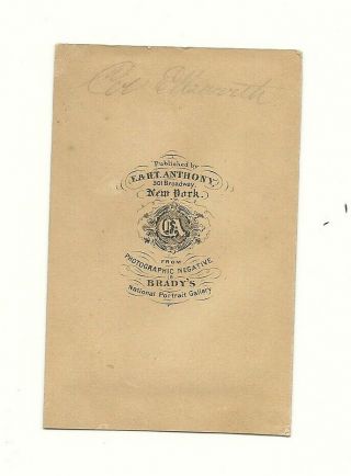 1860s CDV OF COLONEL ELLSWORTH DONE BY E.  & H.  T.  ANTHONY / BRADY - SWORD 3