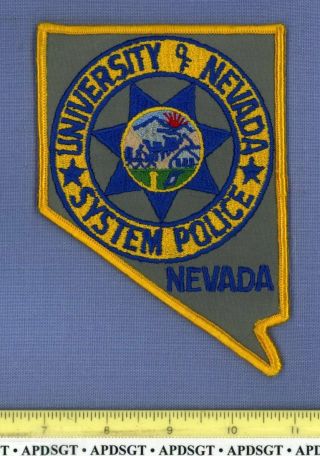 University Of Nevada (old Vintage Twill) School Campus Police Patch State Shape