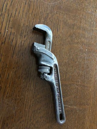 Rare Vintage Ridgid Brand 6” Offset Pipe Wrench Pat 1727023