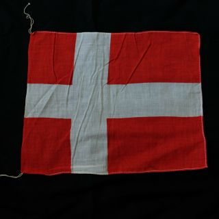 Antique 1930s Small Danish Denmark Banner Flag