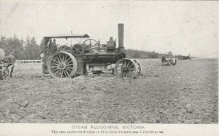 Vintage Postcard Victorian Government Immagration Steam Ploughing