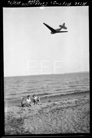 1936 Kite Flying Tottenville Staten Island York City Nyc Photo Negative U268