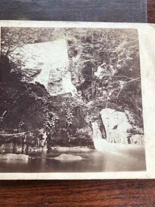 Stereoview Card Photo 1864 Hills Dales England Dan Taylor’s Cataract Vermont