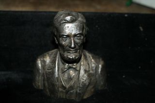 Vintage President Abraham Lincoln Heavy Cast Smelter Bust Statue 4 - 1/4 " Tall
