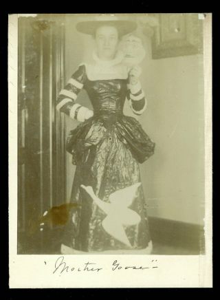 Vintage Halloween Mother Goose Cabinet Photo 1890s Janesville Wisconsin