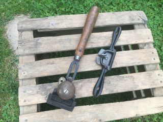 2 Antique Stanley Scrapers Lot• Vintage Old Carpenter Tools Very Good.  ☆usa