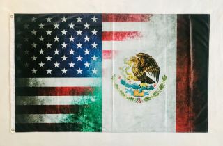 United States México Flag Banner Usa Mex Chicano Rare Collectible Limited