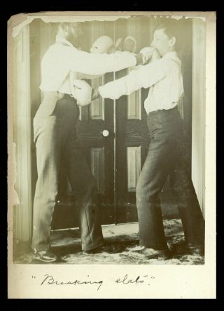 Vintage Boxers Cabinet Photo 1890s Janesville Wisconsin
