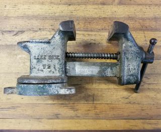 Antique Swivel Bench Vise & Anvil Lakeside • Vintage Machinist Blacksmith Tools