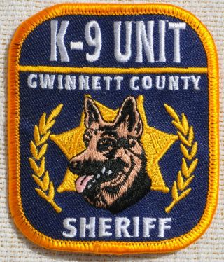 Vintage Gwinnett County Sheriff K - 9 Unit Police Shoulder Patch Georgia Ga