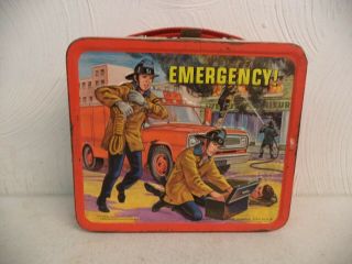 Vintage Aladdin Emergency Metal Lunchbox No Thermos