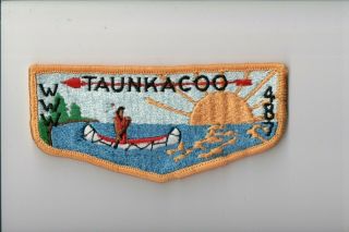 Oa Taunkacoo Lodge 487 S - 1,  1960,  2 Per Life,  Canoeist Patch [cm0399]