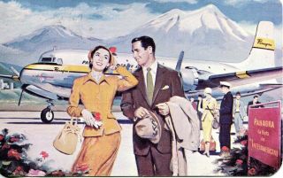 Airline Issued Postcard - Panagra (usa) Douglas Dc - 4