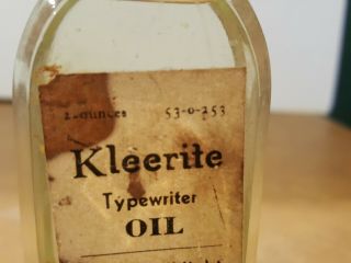 Bottle Vintage Kleerite Typewriter Oil American Writing Ink Co.  2 oz 2