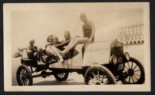 Jalopy Sex Beach Women On Ford Model T Hot Rod Car 1930 Vintage Photo