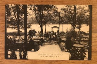 Lake Mahopac,  York Ny Old Postcard View Wendelin Hotel,  Boat House,  Lake