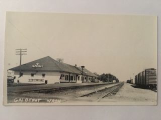 Ephrata Washington Gn Rr Station Railroad Depot B&w Real Photo Postcard Rppc