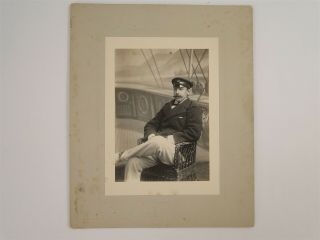 Studio Photo Of Sailor In Wicker Chair - By Isle Of Wight Photographer C1910s
