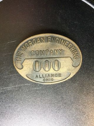 Antique Employee Badge The Morgan Engineering Co Alliance Ohio Whitehead & Hoag