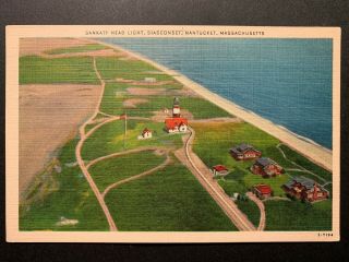 Postcard Nantucket Ma - Sankaty Head Lighthouse Siasconset