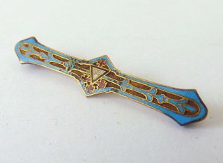 Antique Mason Scottish Rite 32nd Degree Art Deco Bar Pin Masonic Rare Enamel