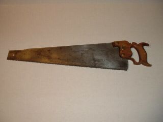 Antique Disston Hand Saw 20 1/2 " With 8 Ppi Pat Date Dec.  27,  1887