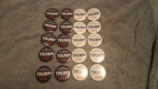 20pc Donald Trump 2020 Keep America Great 10 Wht/blue Presidential Button 2 1/4