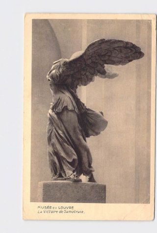 Antique Postcard France Paris Louvre Winged Victory Stamp Cancelled At Museum 19