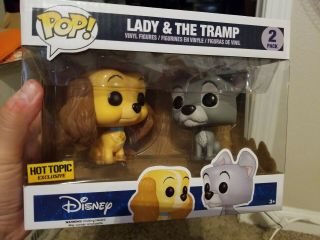 Funko Pop Disney Lady & And The Tramp 2 Pack Hot Topic Exclusive Rare Figure Set