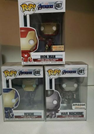 Iron Man Box Lunch Exclusive Funko Pop With Rescue And War Machine (amazon)