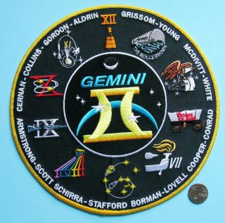 Nasa Jacket Patch Vtg Gemini Missions Grissom Young Armstrong Cernan Aldrin 8 "