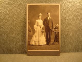 Edwardian Antique Cabinet Card Wedding Photo