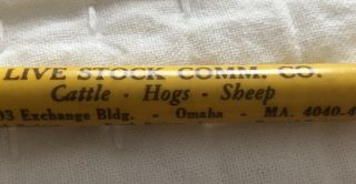 3 OLD Advertising Bullet Pencils - Livestock Stockyards Beatrice Omaha Nebraska 3