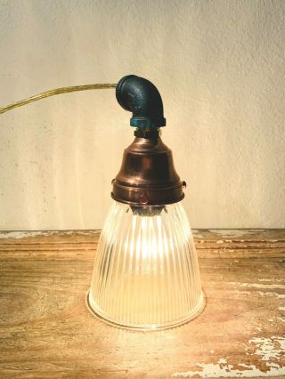 Glass Steampunk Lamp Light Shade,  Vintage Industrial,  Pre - Wired And Ready To Use 2
