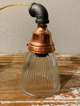 Glass Steampunk Lamp Light Shade,  Vintage Industrial,  Pre - Wired And Ready To Use 4