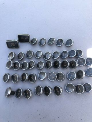 46 Vintage Typewriter Keys For Crafts Or Jewelry Making Glass Covers