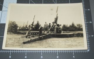 Anti Aircraft Artillery Gun Fort Lewis Washington Wa Army Men Vintage Rppc Photo