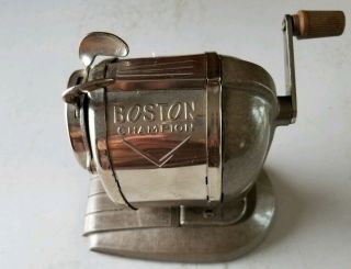 Boston Champion Vintage Hand Crank Pinch Feed Pencil Sharpener Desk Top