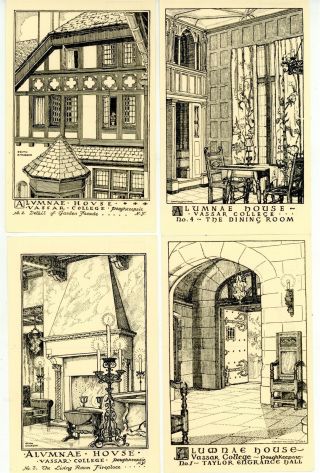 Poughkeepsie Ny - Set Of 6 Alumnae House - Artistic Series Postcard