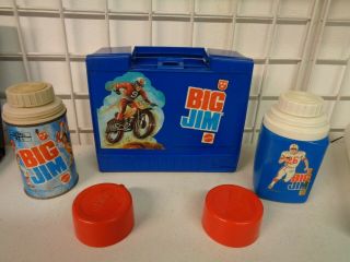 Vintage 1972 1973 Big Jim Plastic Lunchbox Complete With 2 Thermos Variations