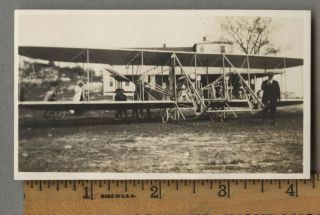 Antique Biplane Pilot Photo Snapshot Early Aviation Airplane G.  A.  C.