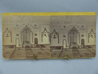 Scarce Antique Stereoview Lutheran Church Interior Norristown Pa Sr Fisher Photo