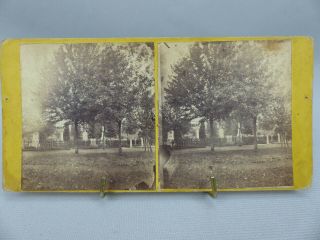 Scarce Antique Stereoview Montgomery Cemetery In Norristown Pa S R Fisher Photo