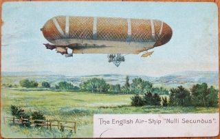 Nulli Secundus English Airship/dirigible/blimp 1910 Aviation Postcard