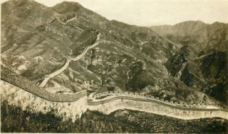 China Great Wall 1920 Message Written In Peking Beijing Real Photo Postcard